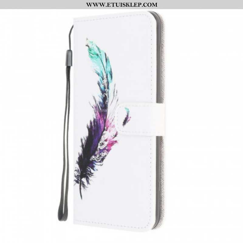 Etui Folio do Samsung Galaxy M32 z Łańcuch Pióro Z Smyczą